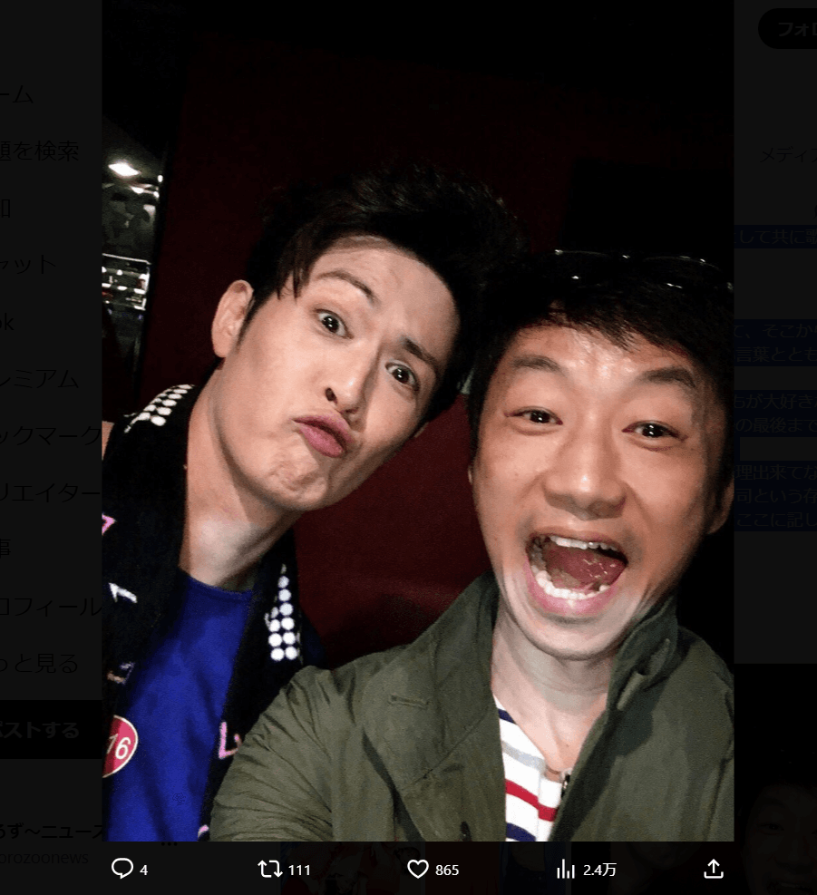 新納慎也のX（@ShinyaNIRO）より