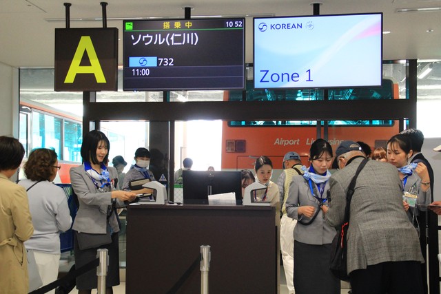 国際線チャーターの就航が開始した神戸空港＝神戸空港