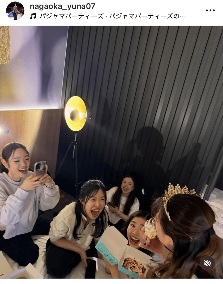 「かおちゃん現役生活お疲れ様パーティー」（長岡柚奈 Yuna Nagaoka (@nagaoka_yuna07)さんのインスタグラムより）