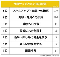 今後やってみたい自己投資（提供画像）