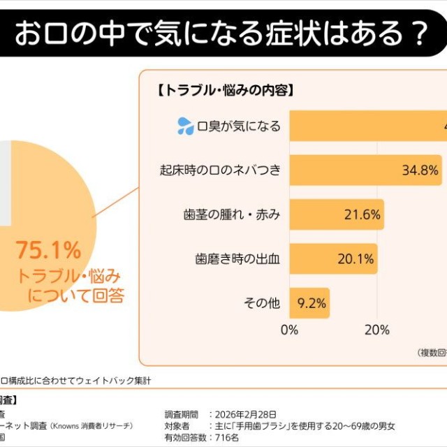 現在気になっている口の中の症状（提供画像）