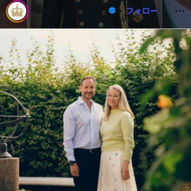 今年結婚25周年を迎えたホーコン国王とメッテ＝マリット王妃＝ノルウェー王室のインスタグラム＠detnorskekongehusより