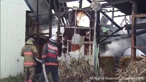 牛舎や隣接する住宅が燃える火事　住人の8０代女性と連絡取れず　宮城・大崎市