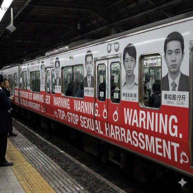 AIで生成された「痴漢撲滅ラッピング電車」のイメージ画像に称賛の声が殺到（画像提供：iwaさん）