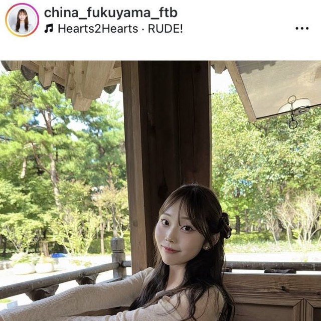 福山千奈アナウンサーのインスタグラム＠china_fukuyama_ftbより