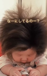 髪質が柔らかいので、ふわふわに逆立っています！（提供：reidayon123さん）