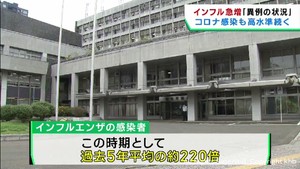 仙台市のインフルエンザ感染者数　注意報基準値を超える１医療機関当たり１１．１８人