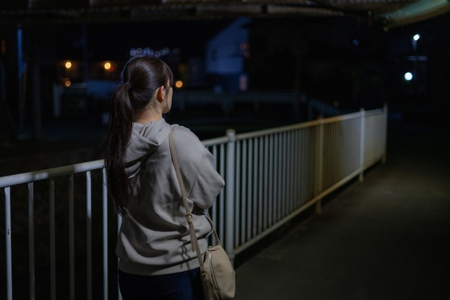 夜道を歩く女性の後ろ姿※画像はイメージです（Haru Works/stock.adobe.com）