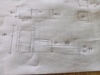 建築士であるセルさんが書いた「給水機の台」の設計図（画像提供：セルゥゥゥゥァァァァァさん）