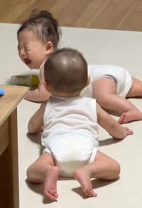 ビックリした～！と大泣きのお兄ちゃん（提供：＠sally0819さん）
