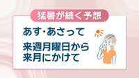 猛暑が続く予想