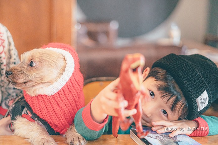 アニドネスタッフのお子さんもオフ会に参加。兄貴は元保護犬の茶太郎