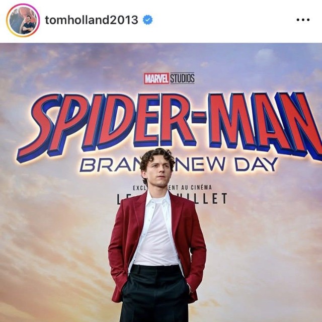 トム・ホランドのインスタグラム＠tomholland2013より