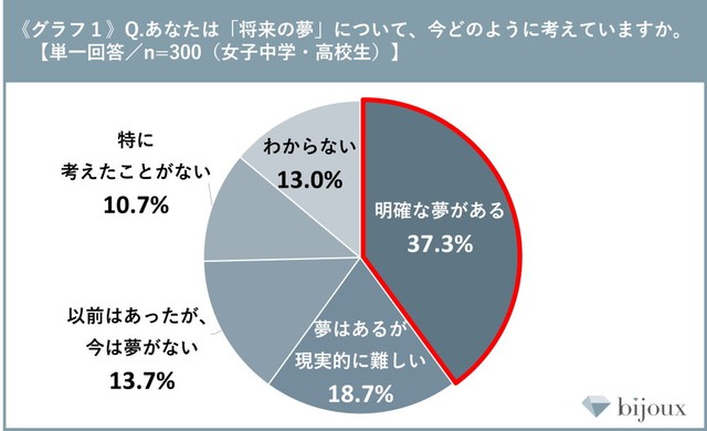 将来の夢の有無について（提供画像）