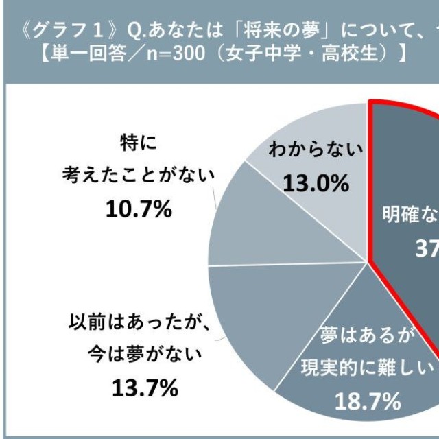 将来の夢の有無について（提供画像）