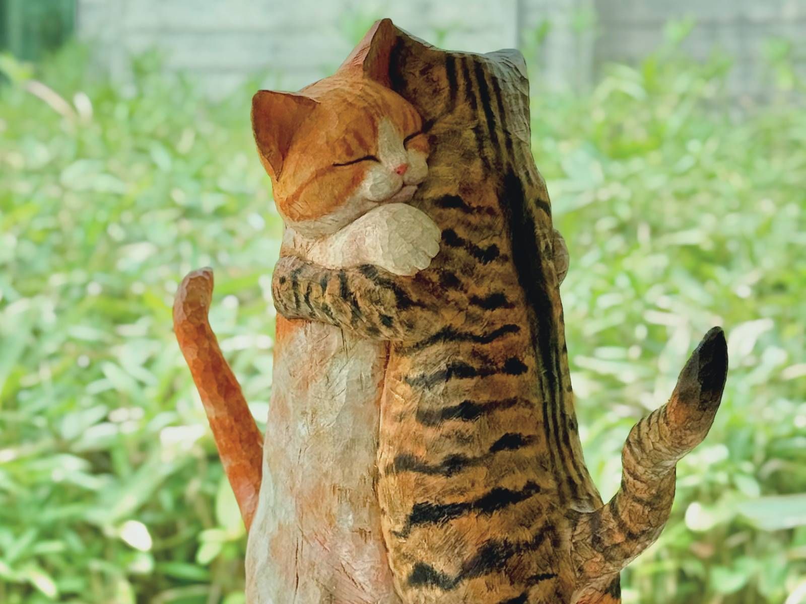 ★サーシャ作「木の枝から落ちそうな猫」★肉筆画真作★ネコ 名画×猫”で話題の木彫り作家・花房さくらさん 「頭よりも心を優先して