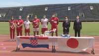 〈東京五輪〉香川県立丸亀競技場で行われたでクロアチア陸上チームの激励会