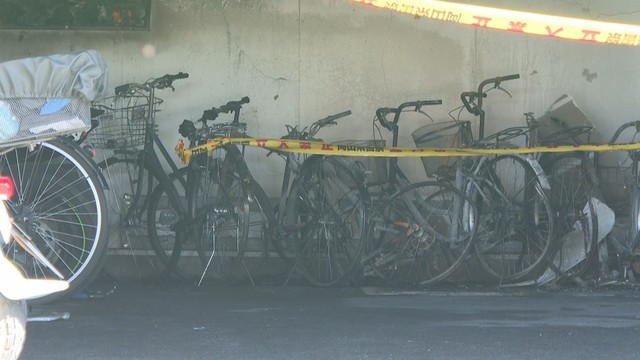 火事の現場　倉敷市堀南