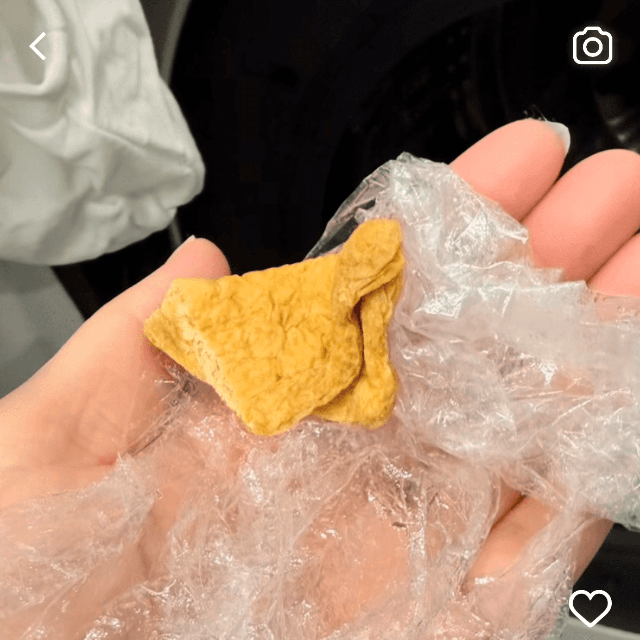 発見されたおいなりさんの「お揚げ」（画像提供：MOCOさん）