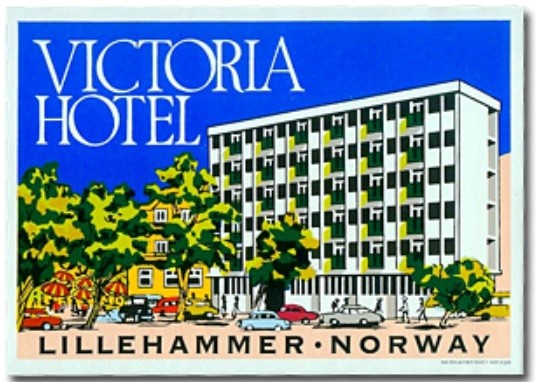 描かれた車もかわいいノルウェーのVICTORIA HOTEL（the world of hotel labelのサイトより）