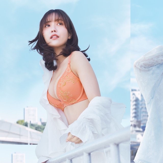 「夢みるブラⓇ ノンワイヤー エアリー」シリーズの新作＜Venus Air＞を着用したAMOSTYLE新ブランドアンバサダー新田さちかさんのビジュアル