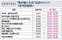 【年代別】“胃が痛くなる”社会トピックランキング（提供画像）