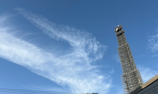 秋晴れとなった高松市の空の様子（11日午後4時30分ごろ）