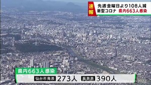 【詳報】宮城県で663人感染確認　うち仙台市273人　医療機関と高齢者施設でクラスター3件
