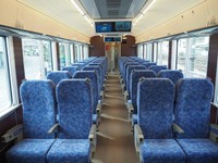 Aシートの車内（報道公開時に撮影）