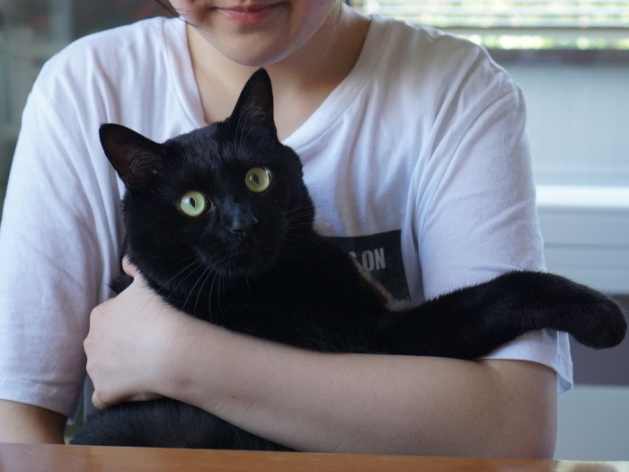 中学２年生のニイノちゃんと３歳11カ月のミー吉。どちらもぐっと成長