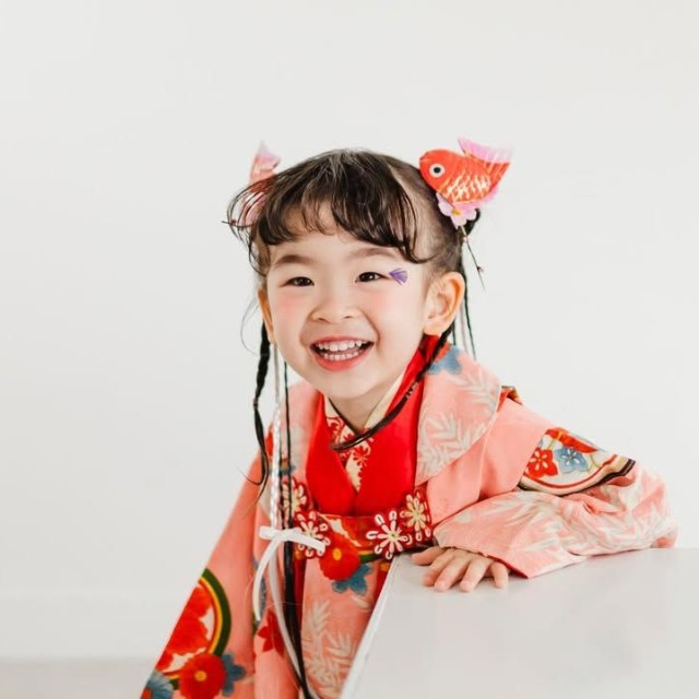 3歳の七五三フォト。病気と向き合いながらも元気に過ごすあおいちゃん（提供：@ayapyono5o4さん）
