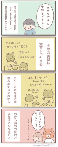【漫画】『「ご飯まずそう」で、夫婦の意見が分かれた』8（まどかさん提供）
