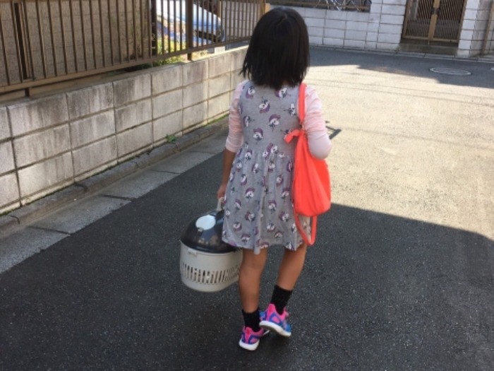 動物病院にも一人で行きます　（中山さん提供）