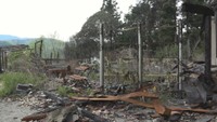 全焼した住宅の跡地　岡山・美咲町