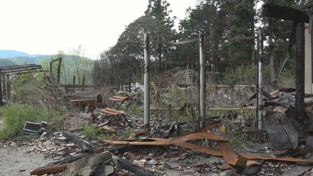 全焼した住宅の跡地　岡山・美咲町