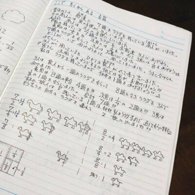 ボランティアの元教師たちが子どもたちの理解度に合わせて手作りするテキスト