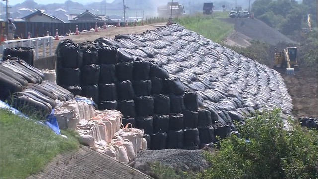 決壊した堤防3カ所の応急復旧が完了　倉敷市真備町