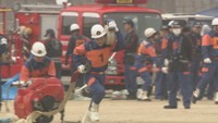 美作市で行われた美作市消防団消防操法大会