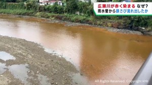 雨水管の鉄さびか　仙台・広瀬川が赤く染まる　被害は無し