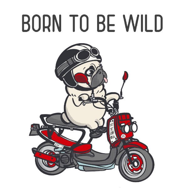 おとうさんが手がけたパグイラスト。今まで絵の勉強もしてこなかったというけど、このクオリティ……！