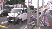 【速報】仙台・青葉区台原で車が街路灯に衝突　60代とみられる男性が意識が無い状態