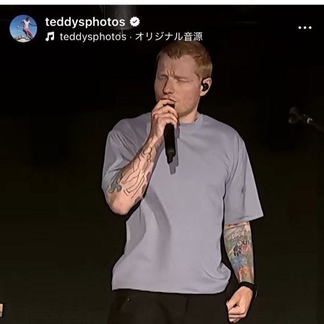 エド・シーランのインスタグラム＠teddysphotosより