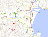 沖田ダムの場所／国土地理院・地理院地図（https://maps.gsi.go.jp/）に加筆しています
