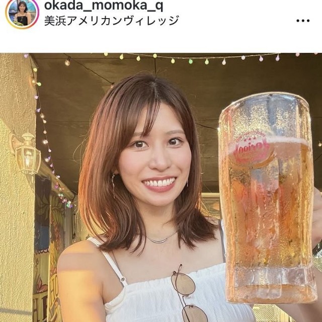  岡田桃佳アナウンサーのインスタグラム＠okada_momoka_qより