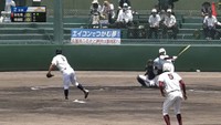 先制の一打を放った総社南／石井智貴選手