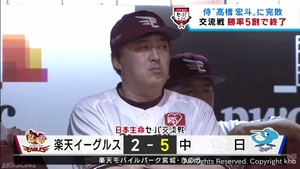 楽天イーグルス　交流戦は貯金を作れず勝率５割で終了　２１日