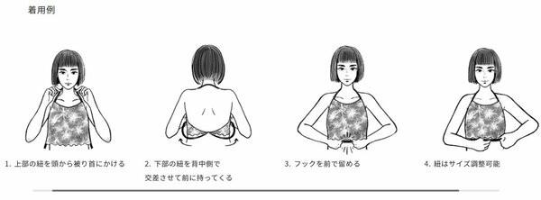 バスキャミの着用方法（ｌｏｌｏのサイトより）