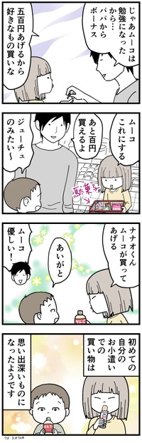 7歳と3歳が1000円で買い物をしてみた結果（ちくまサラさんTwitterより）