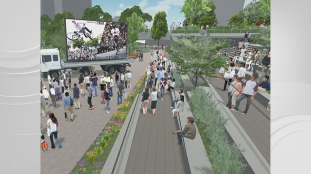 岡山新庁舎周辺　新たな完成イメージ