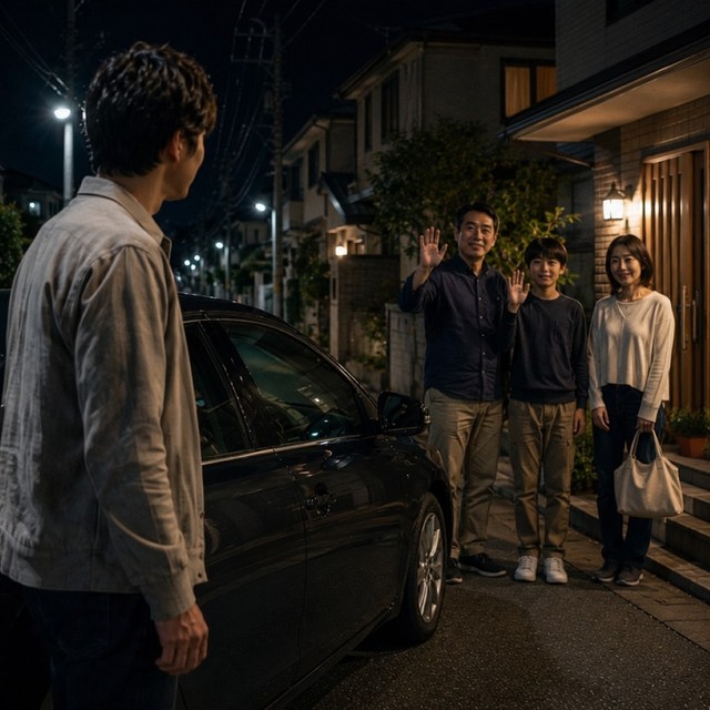 休日深夜なのに上司の親族まで送迎…　※この画像はAdobe Fireflyで作成したイメージです
